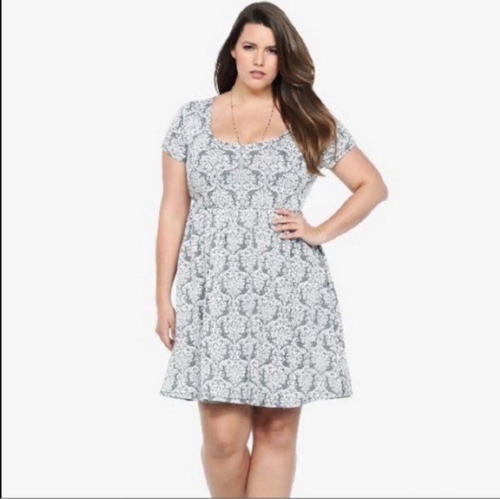 Torrid Black and White Lace Print MiniDress
